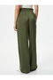 Palazzo Trousers Lace-up High Waist Pocket - 4