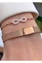 Rose Gold Color Waterproof Thin Straw Cord Women's Wristwatch - Bracelet Gift - 6
