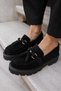 Gray Women's Black Real Suede Tassel Eva Sole Loafer Shoes - 7
