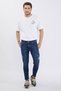 Men's Navy Blue Ankle Length Ripped Skinny Fit Jean Trousers