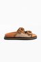 Klein Women's Straw Knitted Double Buckle Coconat (Tan) House Slippers - 7