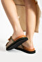 Klein Women's Straw Knitted Double Buckle Khaki Green House Slippers - 6