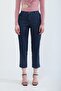 Women's Elastic Waist Lycra Stretch Jean Trousers Dark Blue - 6
