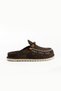 Rustica Women's Genuine Leather Laceless Daily Comfortable Brown Slippers - 7