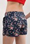 Women's Floral Patterned Swim Shorts with Pockets and Laces - 4