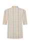 Women's Ecru Embroidered 3/4 Sleeve Shirt - 5