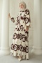 Large Chain Patterned Tan Dress - 4