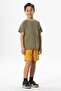 Western Pocket Detailed Summer Muslin Boys' Shorts Mustard Hrd - 3