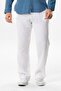 Muslin Elastic Waist Double Pocket Men's Summer Trousers White