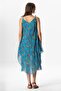 Strappy Voile Aphrodite Midi Length Summer Dress Ivy Turquoise 6221 - 2