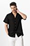 Short Sleeve Poplin Mediterranean Men's Summer Shirt Black Syh