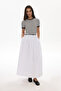 White Poplin Pleated Skirt