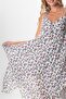 Strappy Voile Aphrodite Midi Length Summer Dress Violet White 6242 - 3