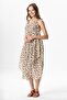 Strappy Voile Aphrodite Midi Length Summer Dress Violet Cream 6238 - 5