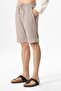 Elastic Waist Muslin Men's Summer Shorts Striped Brown Çzglkhv - 3
