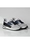 Matteo Genuine Leather Handmade Gray/Navy Blue Sneakers Shoes - 3