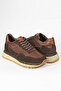 Savage 100% Genuine Natural Calf Leather Brown Men's Sneaker Shoes - 5