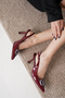 D1071 Women's Daily Orthopedic Open Back Classic Heeled Shoes - 2