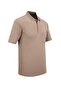 Men's Polo Neck Cotton Mercerized Paneled Pocket Classic Fit Beige T-Shirt - 5115 - 5