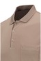 Men's Polo Neck Cotton Mercerized Paneled Pocket Classic Fit Beige T-Shirt - 5115 - 4