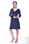 Women's Velvet Anthracite Double Breasted Collared Flared Dress 2C-6042