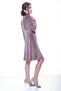Women's Velvet Brown Double-Breasted Collared Flared Dress 2C-6043 - 3