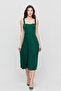 Square Neck Midi Length Double Dress