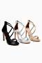 Liane Silver Textured Leather Print Cross Strap Thin Heeled Women's Shoes - 5