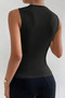 Women's Black Gathered Sleeveless Sandy Knitted Blouse - 5