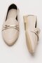 Women's Ballerina Buckle Detailed Stylish Comfortable Daily Shoes Beige - 7