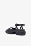 Helu Black Genuine Leather Women's Sandals - 3