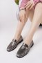 Women's Casual Loafer Shoes with Arrow Buckle - 7
