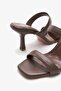 Valira Brown Genuine Leather Women's Heeled Slippers - 5