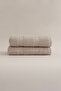 Ivory Beige Bordered Micro Fiber 100% Cotton 2-Piece Bath Towel Set 50 X 90 - 70 X 140 1104A - 2