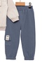 Baby Boy Pocketed Blue Tracksuit and Stone Sweatshirt Set - Baby Clothing - 3