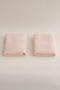 Ivory Salmon Ribbed Micro Fiber 100% Cotton 2 Piece Bath Towel Set 50 X 90 - 70 X 140 1127A - 4