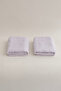 Ivory Lilac Bordered Micro Fiber 100% Cotton 2 Piece Bath Towel Set 50 X 90 - 70 X 140 1105A - 4