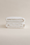 Ivory White Bordered Micro Fiber 100% Cotton 2-Piece Hand Face Towel Set 50 X 90 - 50 X 90 1107A - 3