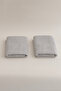 Ivory Grey Ribbed Micro Fiber 100% Cotton 2 Piece Bath Towel Set 50 X 90 - 70 X 140 1126A - 4