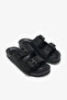 Remus Black Genuine Leather Women's Stone Detailed Slippers - 4