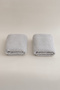 Ivory Grey Embossed Textured Micro Fiber 100% Cotton 2-Piece Hand Face Towel Set 50 X 90 - 50 X 90 1120A - 4