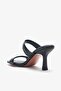Valira Black Genuine Leather Women's Heeled Slippers - 3