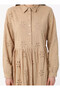 Embroidered Fabric Hijab Dress - Sand Beige - Benin - 3