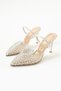 Evan White Transparent Pearl Detailed Women's Heeled Shoes - 3