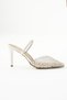 Evan White Transparent Pearl Detailed Women's Heeled Shoes - 2