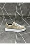 Beige Genuine Suede Leather Lace-Up Casual Sneaker Shoes - 2