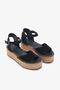 Calas Black Genuine Leather Women's Espadrille Sandals - 4