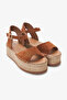 Calas Tan Genuine Leather Women's Espadrille Sandals - 4