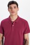 Men's Slim Fit Slim Fit 100% Cotton Fuchsia Polo Neck T-Shirt - 2