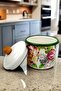 Enamel Jar with Lid Spice Container, 1 L Spice Container, Dowry, Gift, Yogurt Fermentation, Multi-Purpose Jar - 7